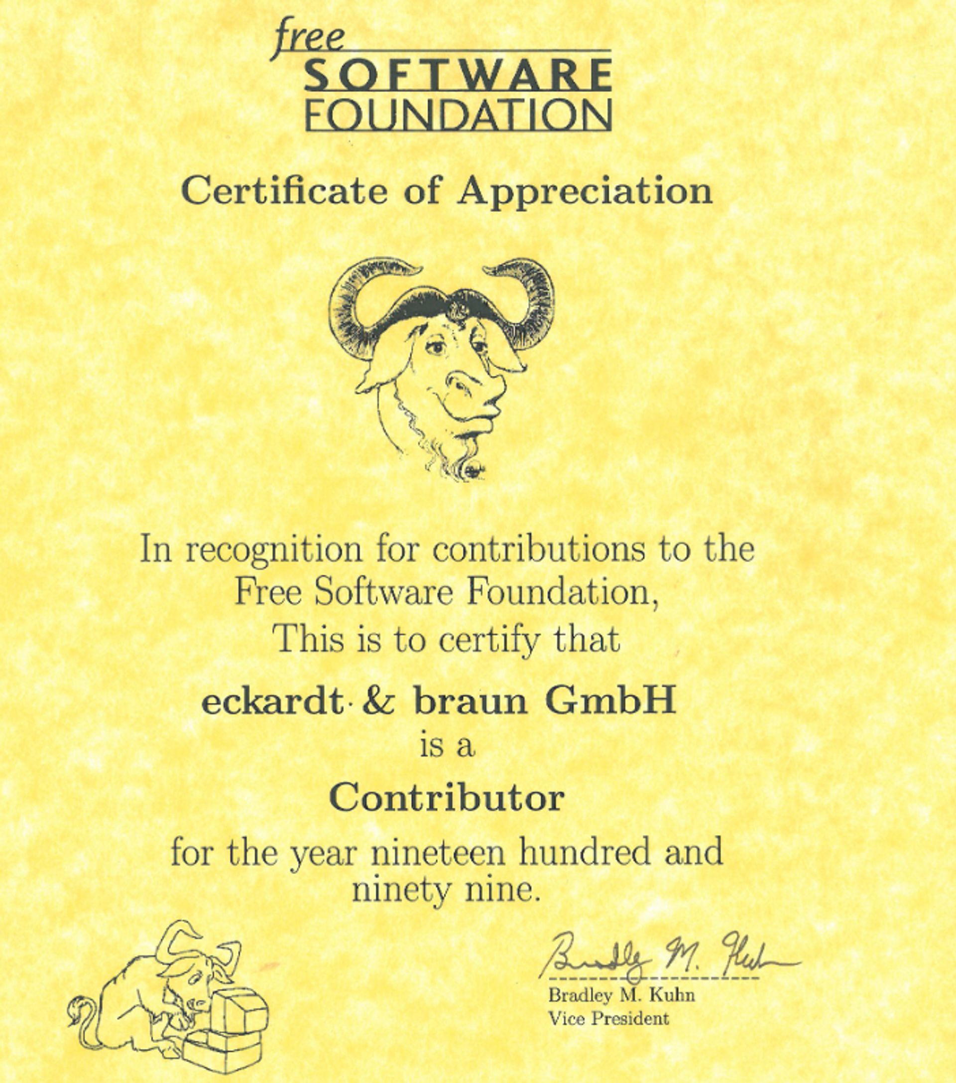 Free Software Foundation Certificate